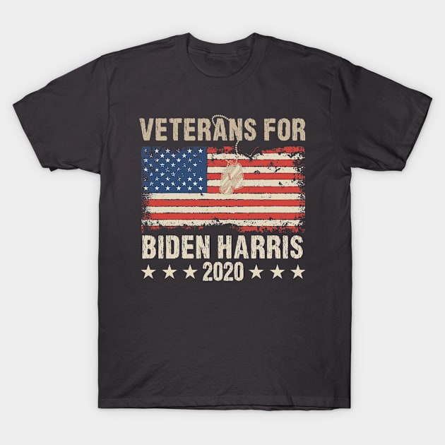 veterans for biden harris 2020 USA Flag Vintage T-Shirt by Shop design